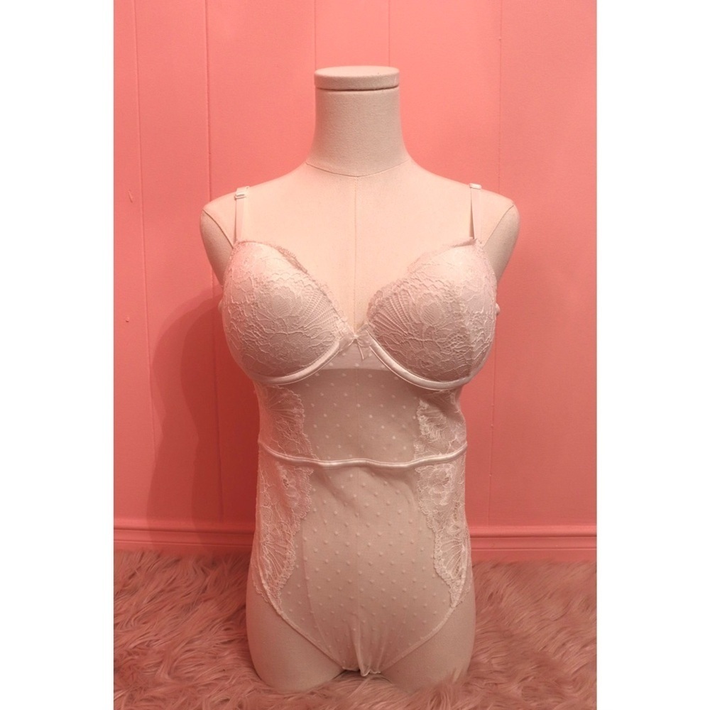 La Vie en Rose White Lace Bodysuit